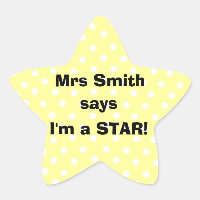 Personalizable Teacher stickers -  I'm a star (Front)
