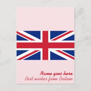Personalizable UK/British Flag Holiday/Vacation Postcard