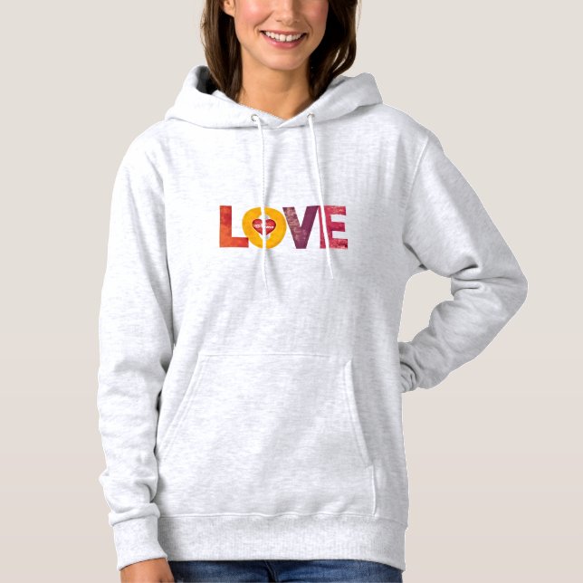 Personalizable Valentine's Day Heart Love Women's  Hoodie (Front)