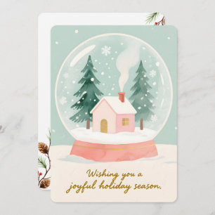 Personalizable Vintage  Flat Holiday Card 