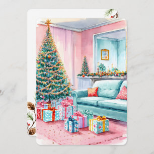 Personalizable Vintage  Flat Holiday Card 