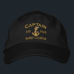 Personalizable YEAR and Names Captain Rope Anchor Embroidered Hat<br><div class="desc">Easily Make Your Own custom embroidered nautical hat in the style that suits your project. Try a few of your favourite names and see your unique creation come to life. Use the "Ask this Designer" link to contact us with your special design requests or for some assistance with any of...</div>