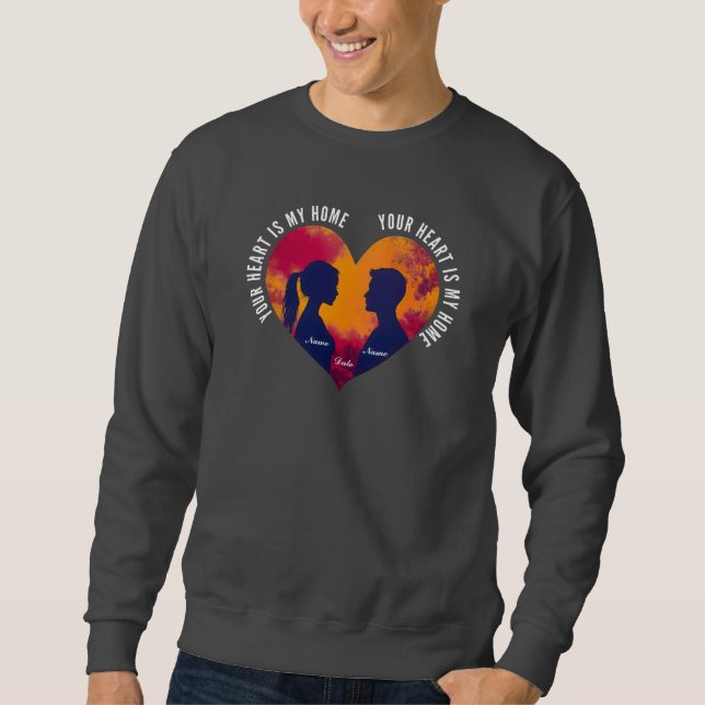 Personalizable Your Heart Is My Home Couple Sweatshirt (Front)