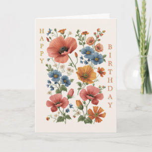 Personalizada Vintage Botanical Poppies Card