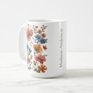 Personalizada Vintage Botanical Poppies Coffee Mug