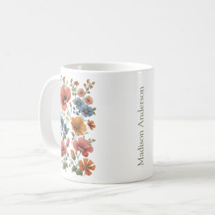 Personalizada Vintage Botanical Poppies Coffee Mug