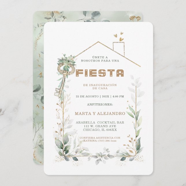 Personalizadas Para Inauguración y Cumpleaños Invitation (Front/Back)