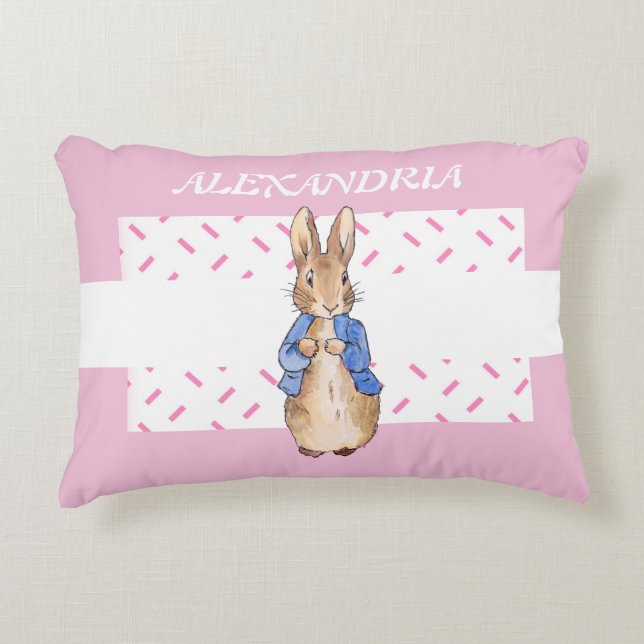 Personalization Peter the Rabbit Child's Name  Decorative Cushion (Front)