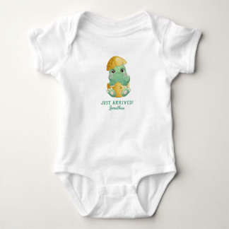 Personalizd Cute Dinosaur Egg Just Arrived Baby Bodysuit