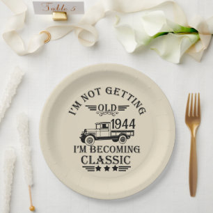 Personalizd eighty vintage 80th birthday party paper plate