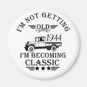 Personalizd vintage 80th birthday mens gift magnet