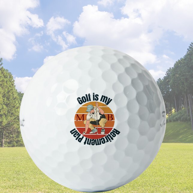 PersonalizdRetro style"Golf is my retirement plan" Golf Balls (Creator Uploaded)