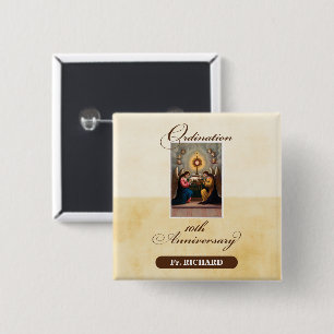 Personalize, 10th Ordination Anniversary Angels 15 Cm Square Badge