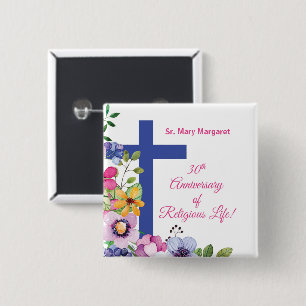 Personalize, 30th Anniversary Nun Religious Life 15 Cm Square Badge