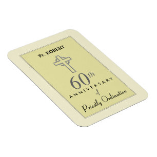Personalize, 60th Anniversary of Priest Embossed Magnet