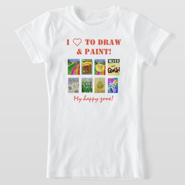 Personalize 8-Panel Photo and Text Template T-Shir T-Shirt (Laydown)