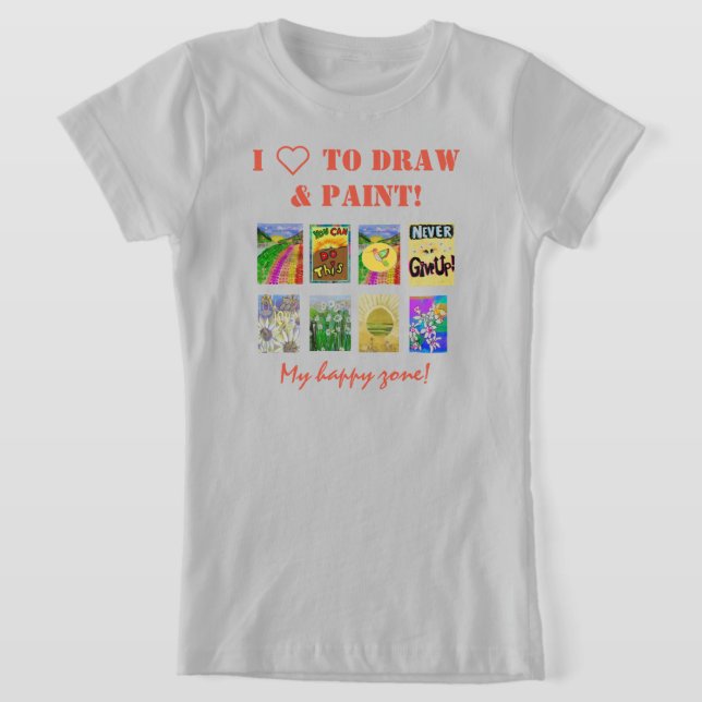 Personalize 8-Panel Photo and Text Template  T-Shirt (Laydown)