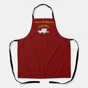 Personalize Advertise Junk Man Dk Red Work     Apron