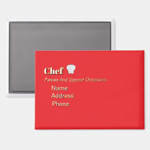 Personalize Advertise Promote Chef Magnet
