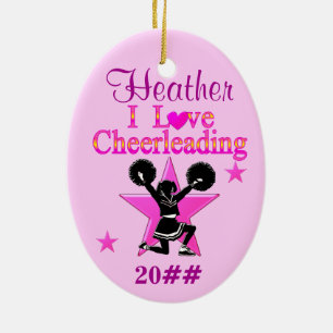 PERSONALIZE AND DATED I LOVE CHEERLEADING ORNAMENT