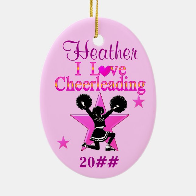 PERSONALIZE AND DATED I LOVE CHEERLEADING ORNAMENT (Back)