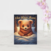 Personalize Baby Bear Sick in Bed Get Well Soon
