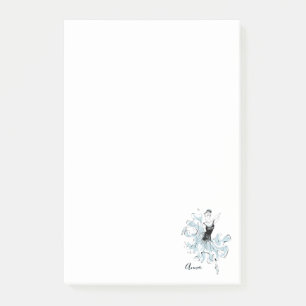 Personalize Ballerina Sketch in Blue Post-it Notes