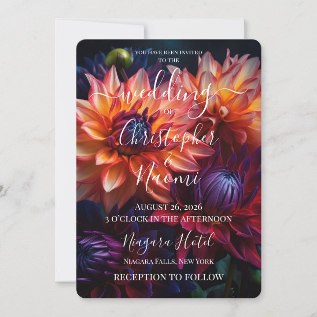 PERSONALIZE: Beautiful Vibrant Flowers Invitation (Front)
