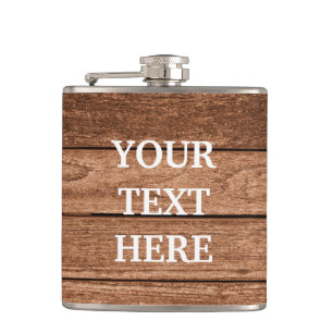 Personalize Black Wood Hip Flask