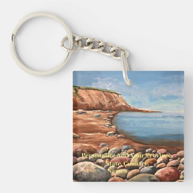 PERSONALIZE Blues/ Browns OCEANVIEW Key Ring (Front)