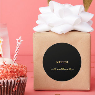 Personalize Bold Gold Print Classic Round Sticker