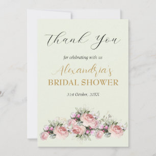 Personalize Bridal Shower Roses Thank you