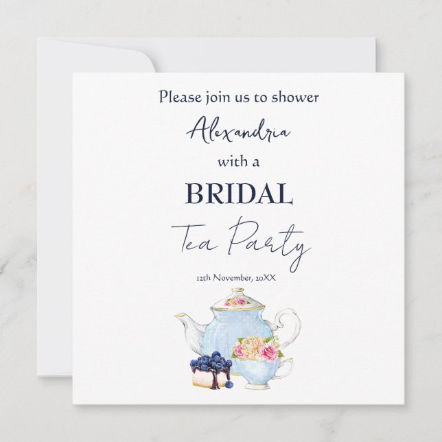 Personalize Bridal Shower Tea Party Invitation (Front)