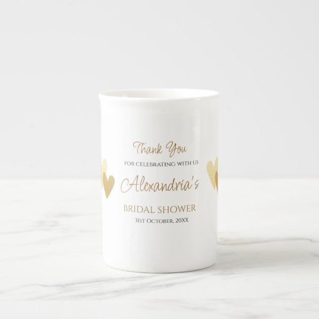 Personalize Bridal Shower Thank you Bone China Mug (Front)