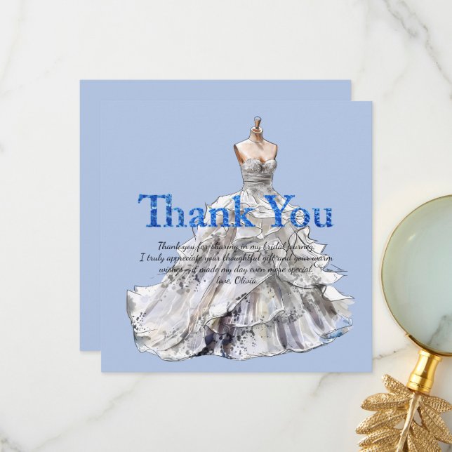 Personalize Bridal Shower Thank you Card (Front/Back In Situ)