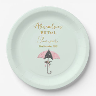 Personalize Bridal Shower Umbrella Paper Plate