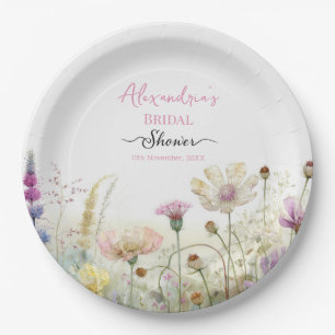 Personalize Bridal Shower Wild flowers  Paper Plate