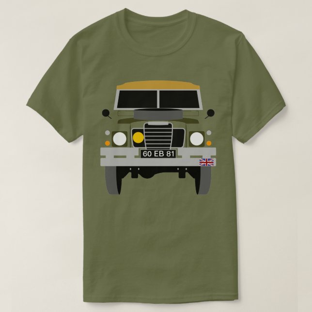 PERSONALIZE BRITISH ARMY VETERAN LAND-ROVER T-Shirt (Design Front)