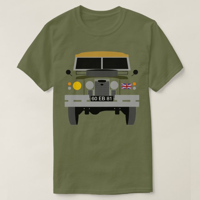 PERSONALIZE BRITISH ARMY VETERAN LAND-ROVER T-Shirt (Design Front)