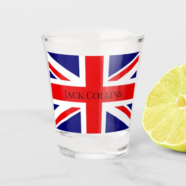 Personalize British flag Shot Glass (Front)