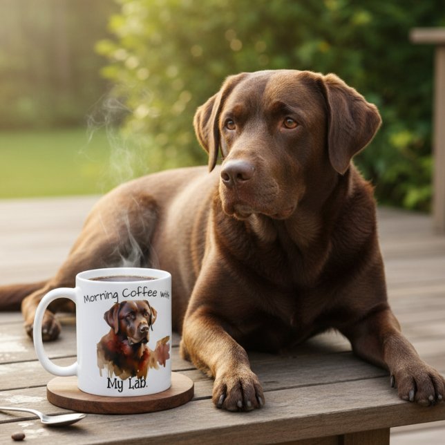 PERSONALIZE  Brown Labrador Watercolor Coffee Mug (Creator Uploaded)