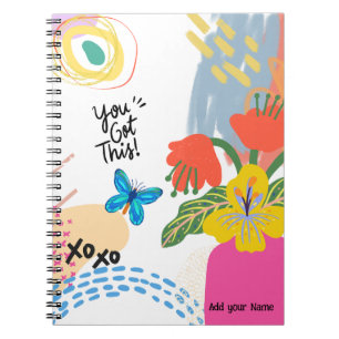 PERSONALIZE: Butterfly + Flowers Notebook