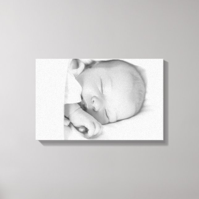Personalize Canvas Art-Black and White Photo Baby (Front)