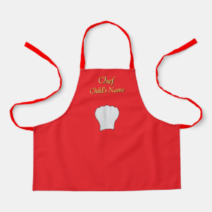 Personalize Chef Kids Red Craft Apron