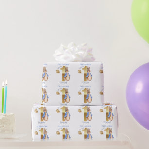 Personalize Child's Name Peter 1st Birthday Wrapping Paper