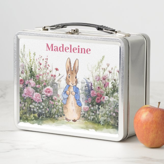 Personalize Child's Name Peter the Rabbit Metal Lunch Box (In Situ)