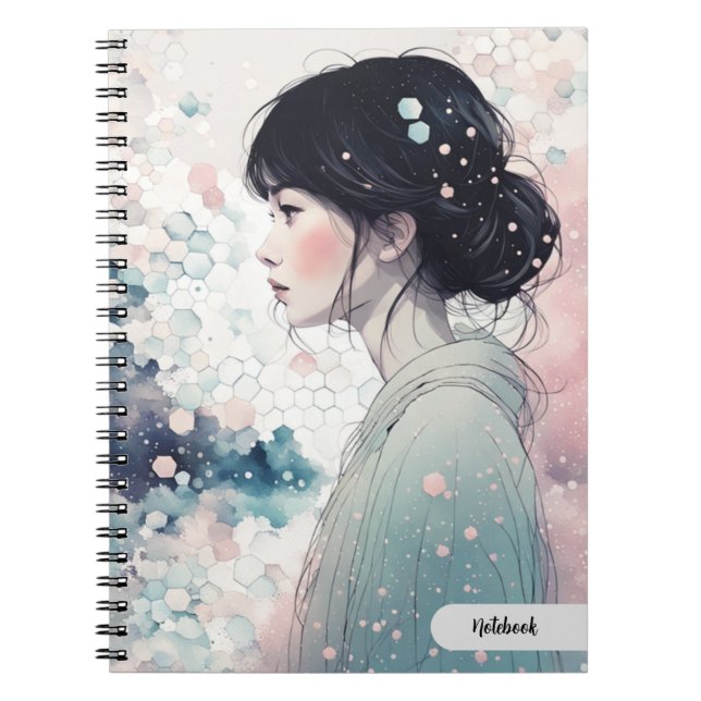 PERSONALIZE: Chinese Girl in pastel | Notebook (Front)