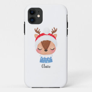 Personalize Christmas Sleeping Reindeer Face Case-Mate iPhone Case