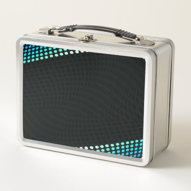 PERSONALIZE - Create Your Own Halftone Edges Metal Lunch Box (Front)
