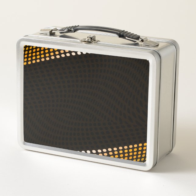 PERSONALIZE - Create Your Own Halftone Edges Metal Lunch Box (Front)